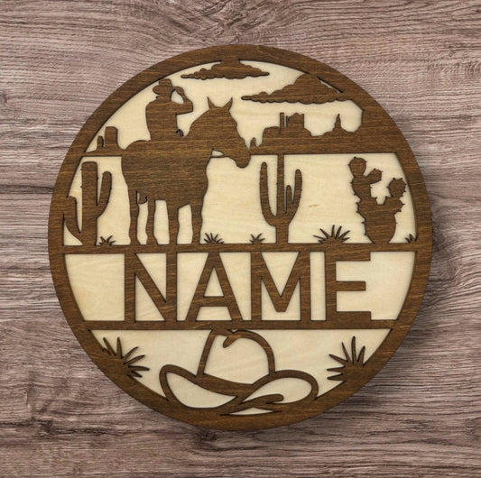 Personalized Wooden Name Sign (Cowboy)