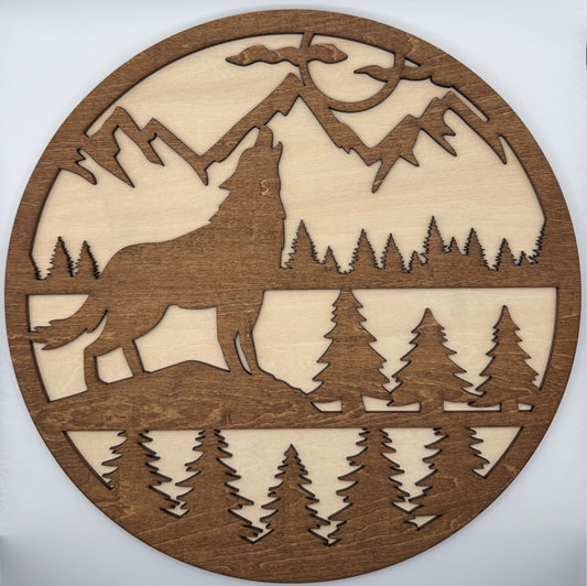 Wood Wall Art (Wolf)