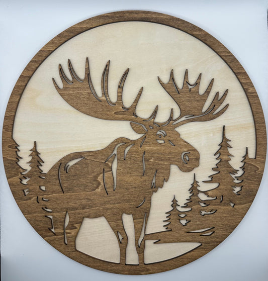 Wood Wall Art (Moose)