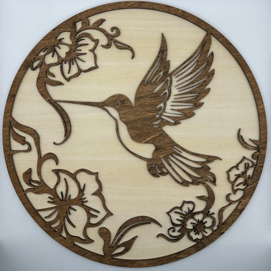 Wood Wall Art (Humming Bird)