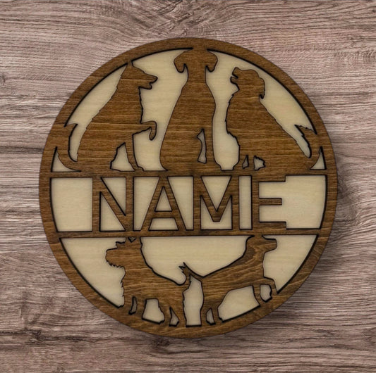 Personalized Wooden Name Sign (Dog Lover)