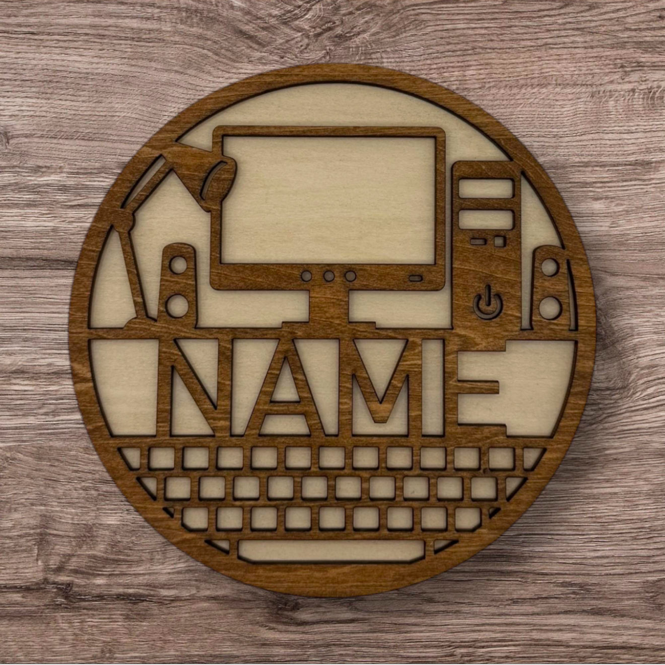 Personalized Wooden Name Sign (Computer)