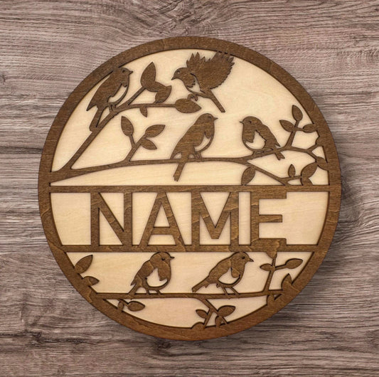 Personalized Wooden Name Sign (Bird)