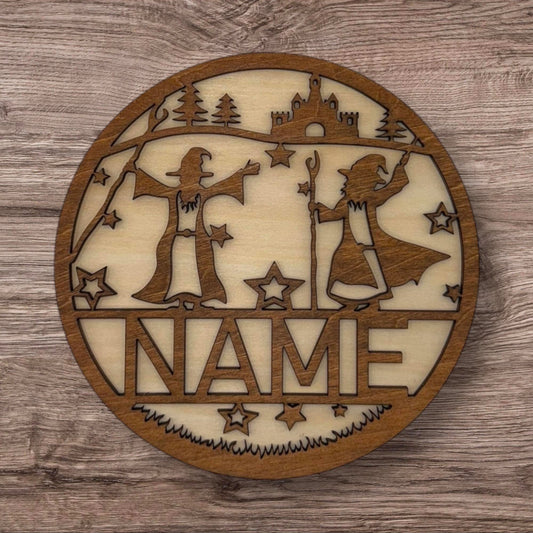 Personalized Wooden Name Sign (Wizards)