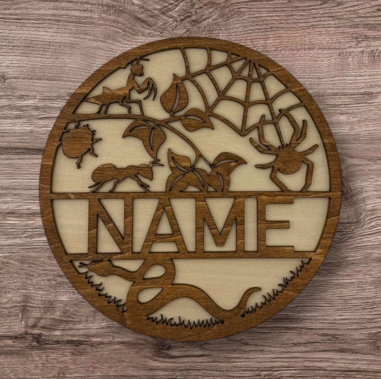 Personalized Wooden Name Sign (Creatures)