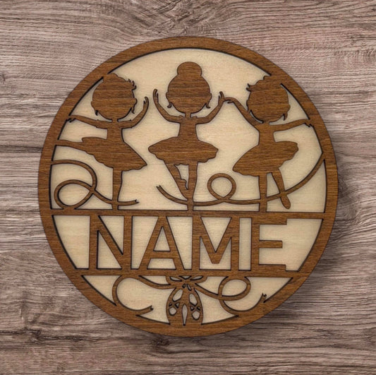 Personalized Wooden Name Sign (Ballerina)