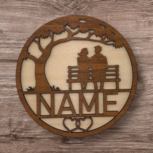 Personalized Wooden Name Sign (Couple)