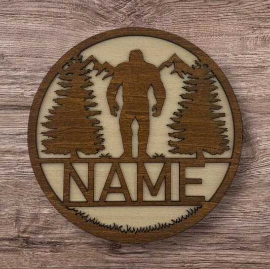 Personalized Wooden Name Sign (Bigfoot)