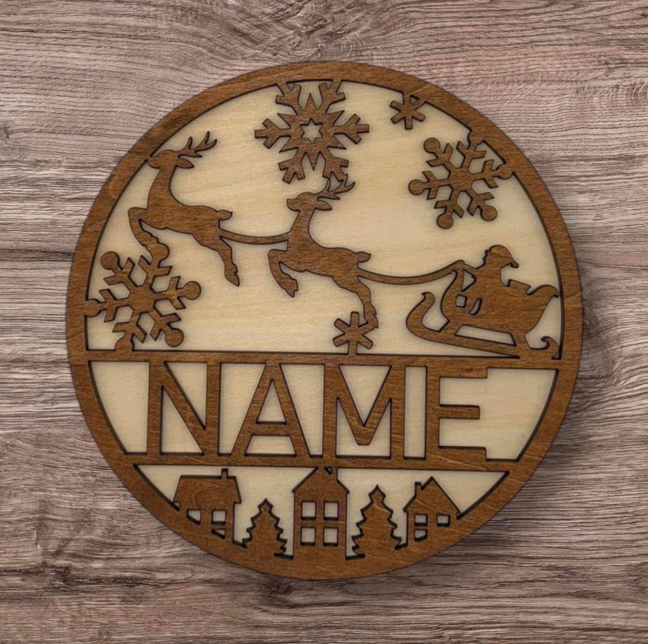 Personalized Wooden Name Sign (Christmas)