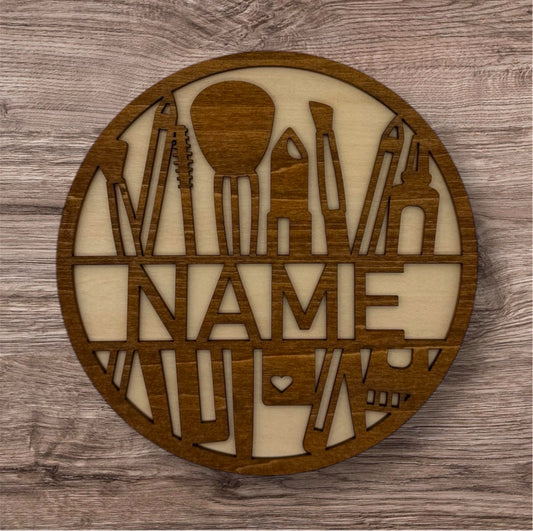 Personalized Wooden Name Sign (Cosmetics)