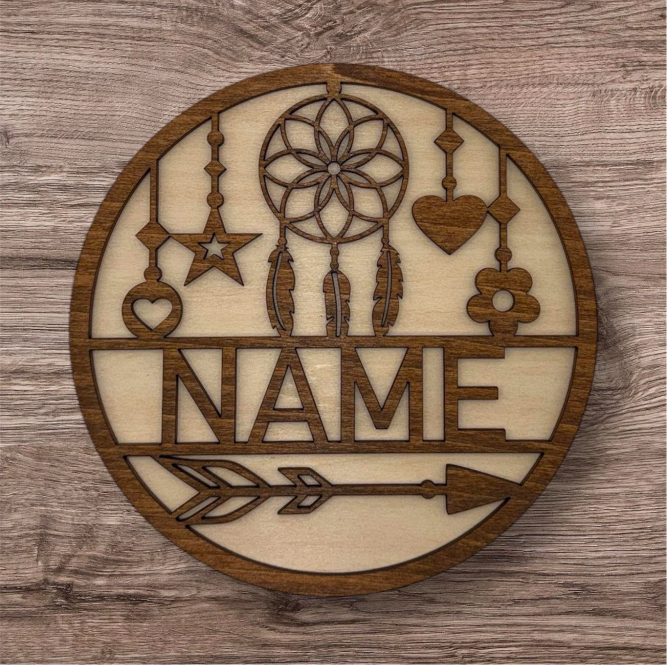 Personalized Wooden Name Sign (Dream Catcher)