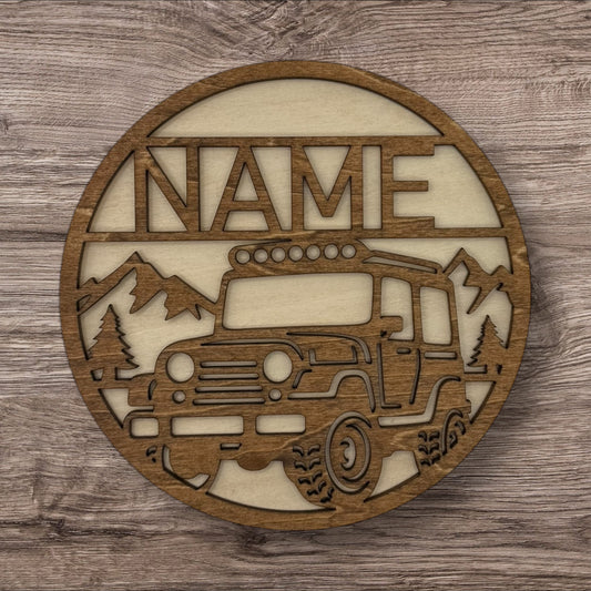 Personalized Wooden Name Sign (Off Road)