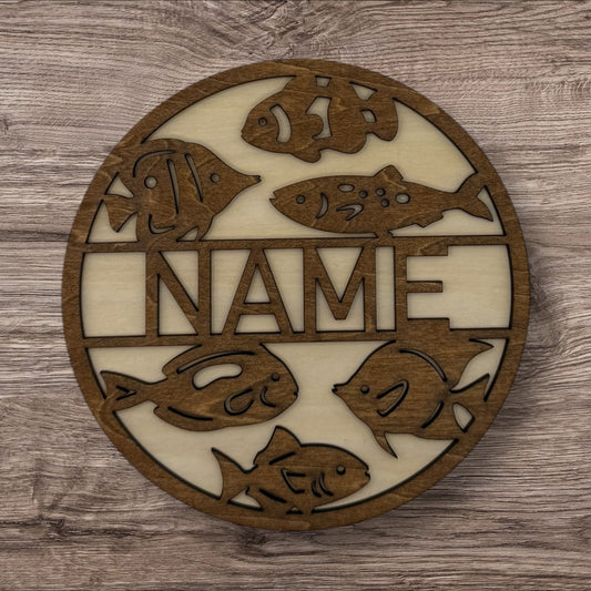 Personalized Wooden Name Sign (Fish)