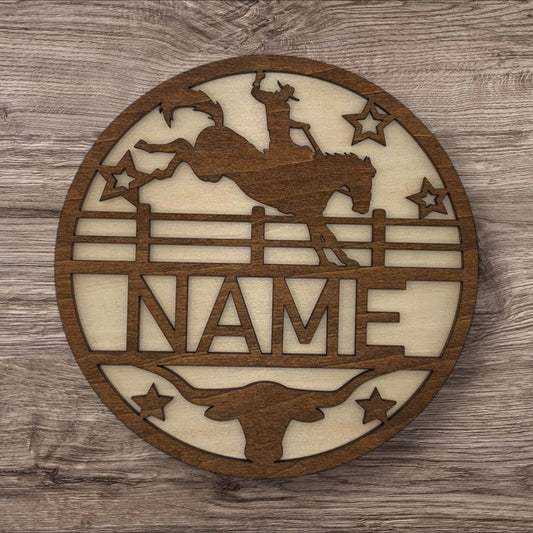 Personalized Wooden Name Sign (Rodeo Horse)