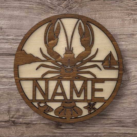 Personalized Wooden Name Sign (Lobster)