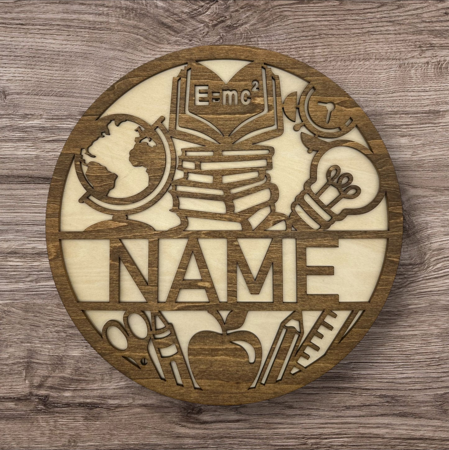 Personalized Wooden Name Sign (School)