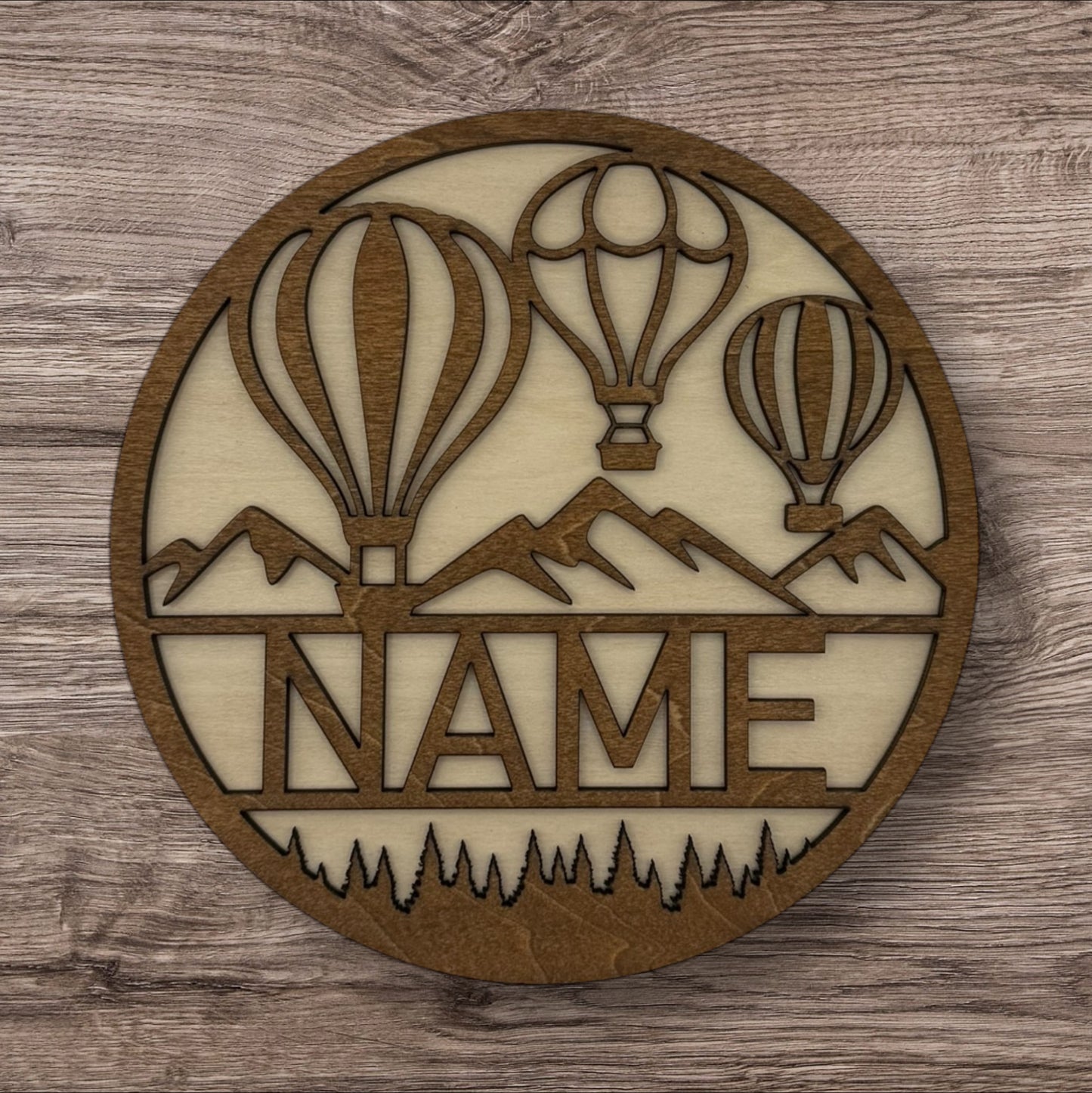 Personalized Wooden Name Sign (Hot Air Balloon)