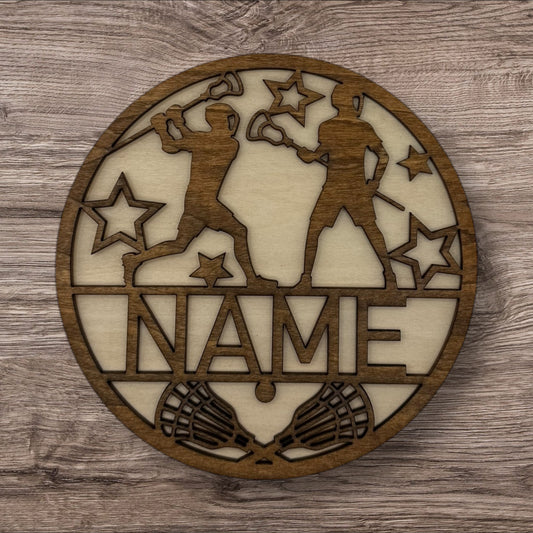 Personalized Wooden Name Sign (Lacrosse Male)