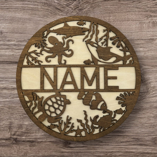 Personalized Wooden Name Sign (Sea Life)