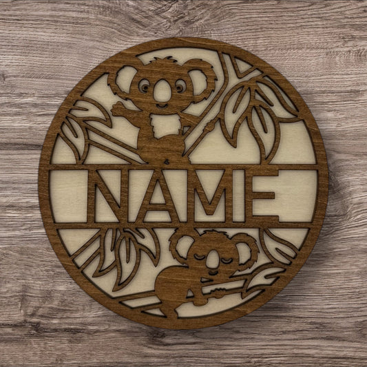 Personalized Wooden Name Sign (Koala)