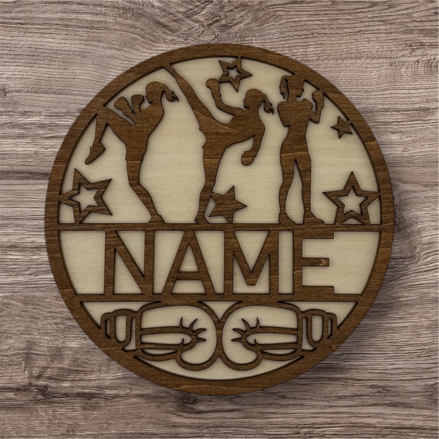 Personalized Wooden Name Sign (Kickboxing Female)