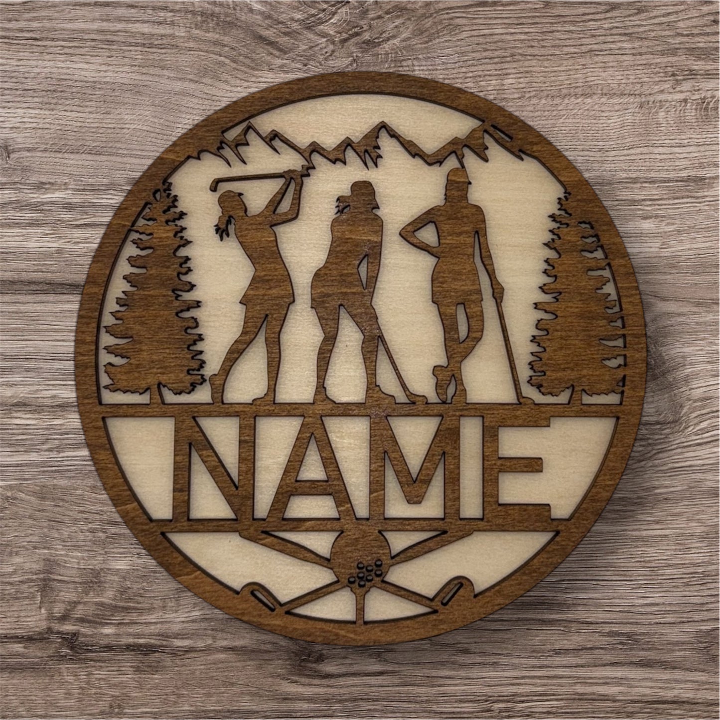 Personalized Wooden Name Sign (Golf Female)