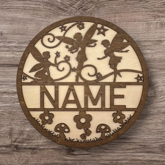 Personalized Wooden Name Sign (Fairy)