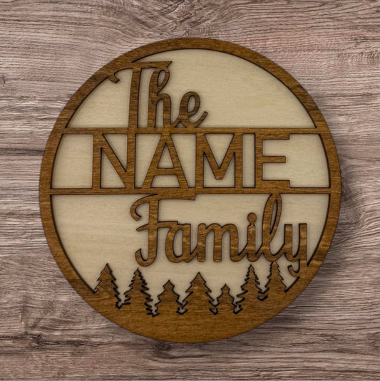 Personalized Wooden Name Sign (Family And Forest)