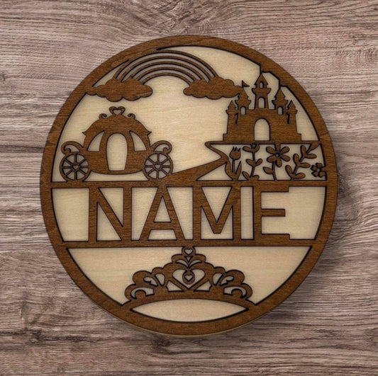 Personalized Wooden Name Sign (Princess)