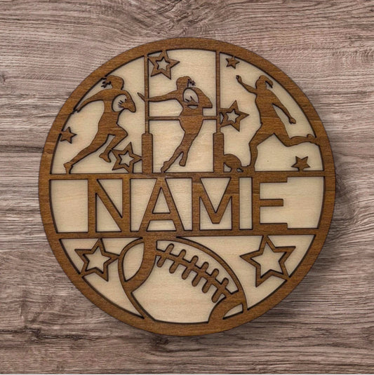 Personalized Wooden Name Sign (Rugby Female)