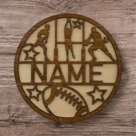 Personalized Wooden Name Sign (Rugby Male)