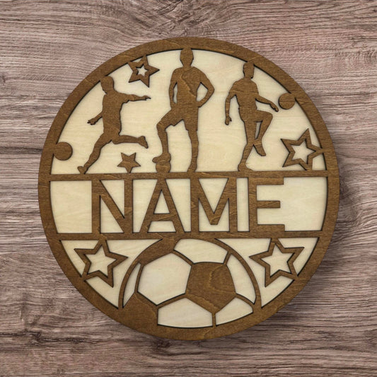 Personalized Wooden Name Sign (Soccer Male)