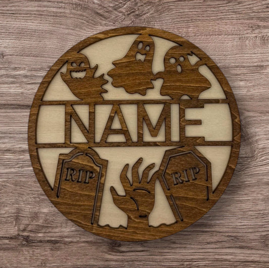 Personalized Wooden Name Sign (Tombstone)