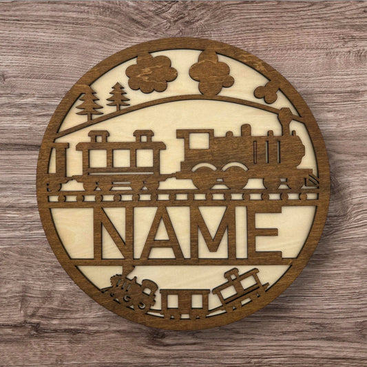 Personalized Wooden Name Sign (Train)