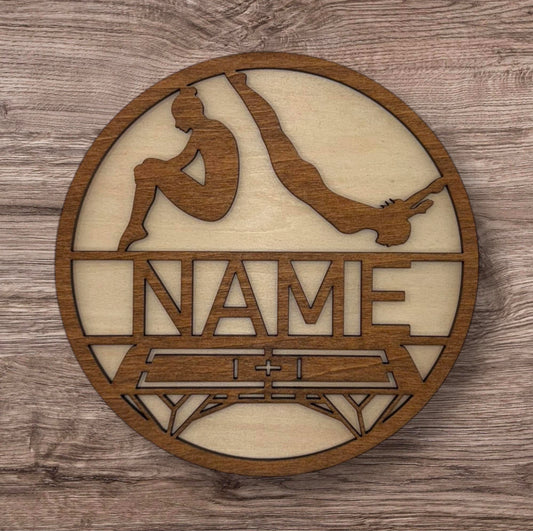 Personalized Wooden Name Sign (Trampoline Female)