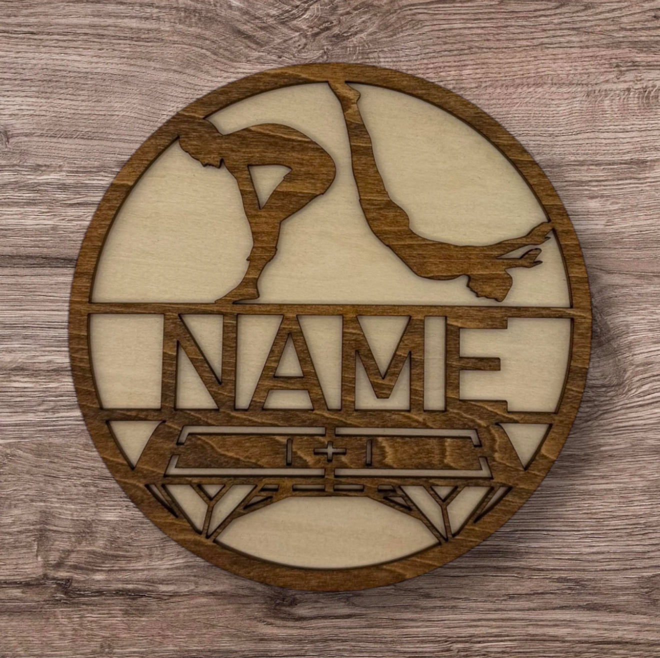 Personalized Wooden Name Sign (Trampoline Male)