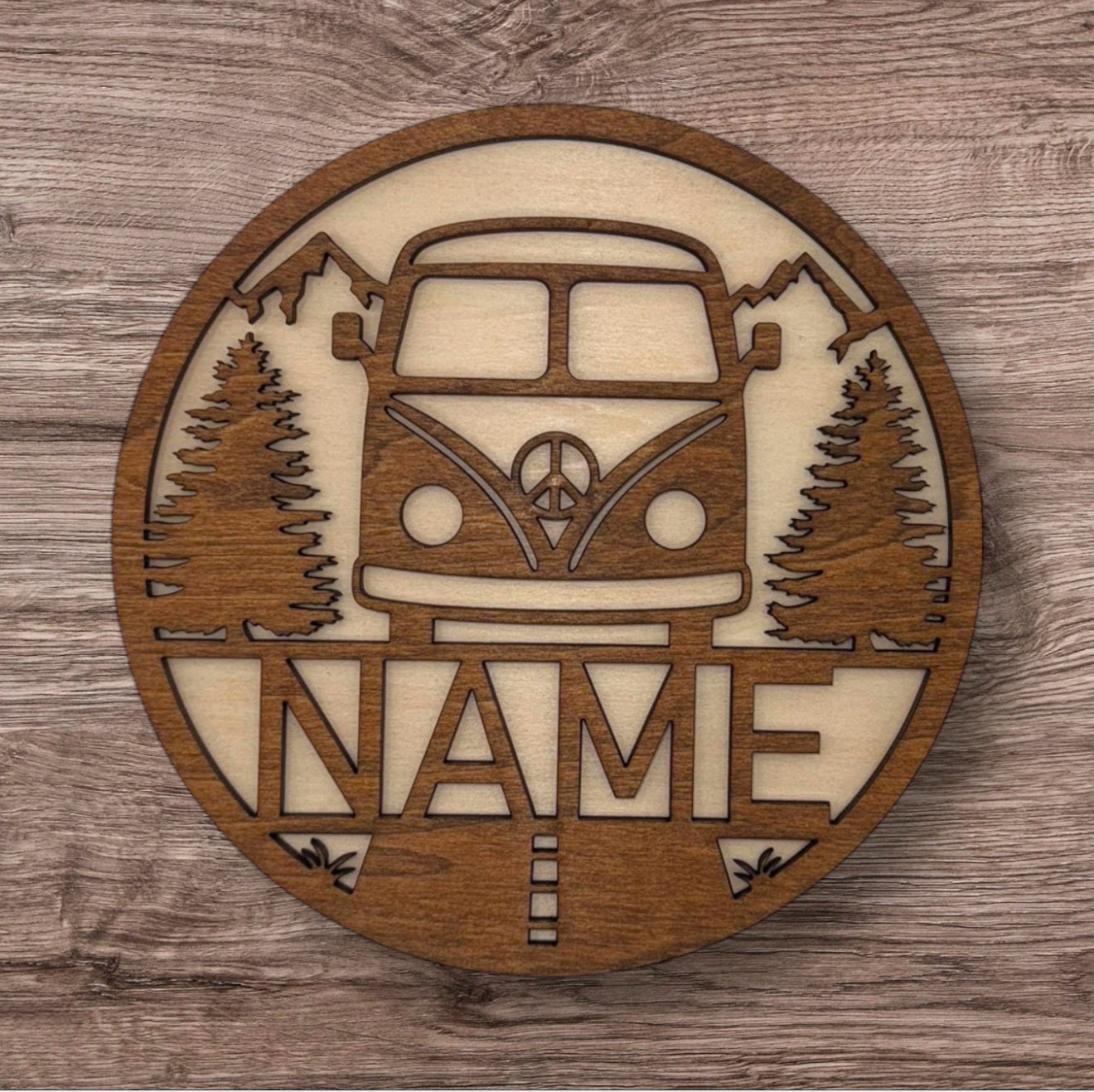 Personalized Wooden Name Sign (Van)