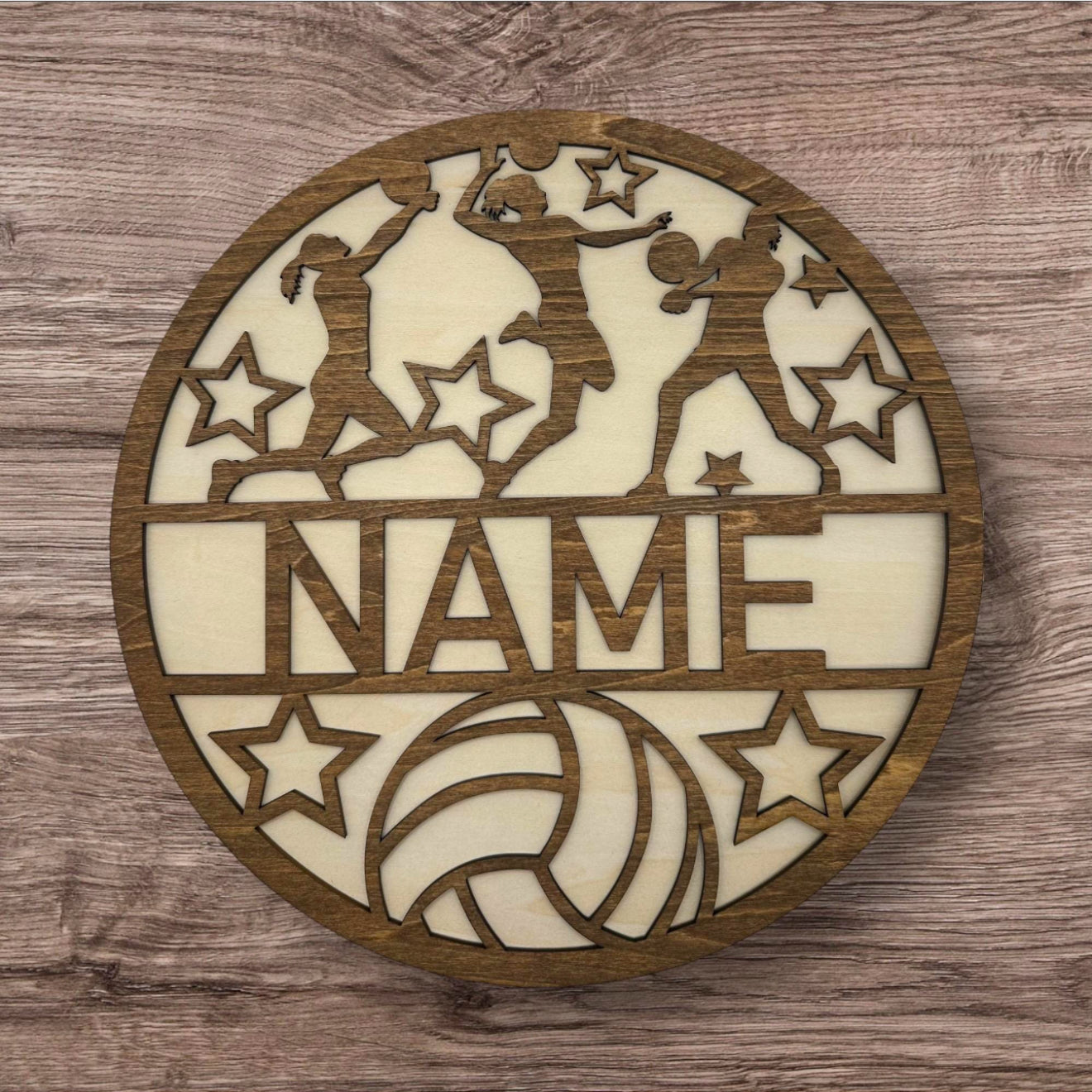 Personalized Wooden Name Sign (Volleyball Female)