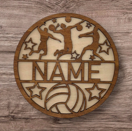 Personalized Wooden Name Sign (Volleyball Male)